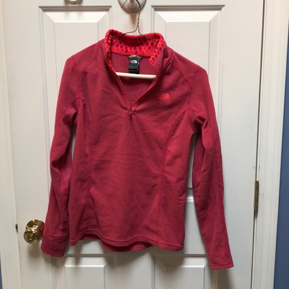 Pink/red half zip fleece